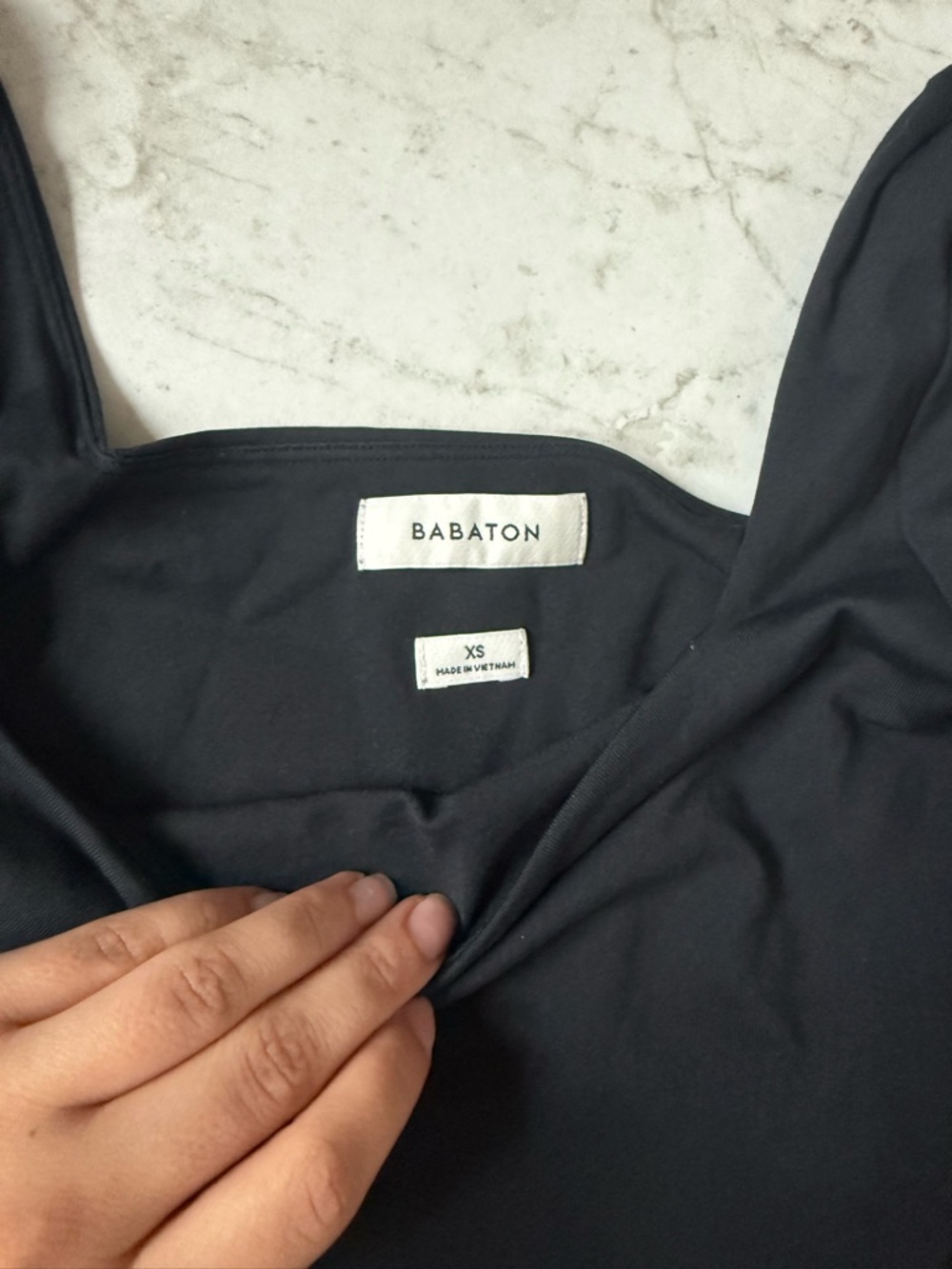 Aritzia Black Long-Sleeve Square-Neck Bodysuit - Going Out/Causal Top - Picture 3 of 3